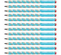 STABILO EASYgraph Lot de 12 crayons à papier pour droitier Bleu 2B