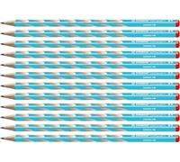 STABILO EASYgraph S - Crayon graphite ergonomique - Lot x 12 crayons papier - HB - bleu -Droitier
