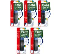STABILO EASYoriginal Lot de 5 paquets de 6 cartouches d'encre à remplir, taille moyenne, encre bleue (effaçable)