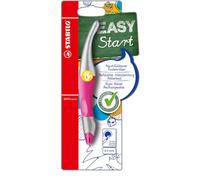 Stabilo-Easyoriginal-Métal + 1 Recharge Arôme-Stylo Roller Ergonomique Rechargeable Pour Gaucher-Encre Bleue Effaçable-Bleu Fluo/À Encre