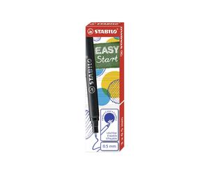 STABILO EASYoriginal Moyen Bleu - Set de 3 Stylos à Bille Effaçable 0.5mm Corps Plastique Bleu - Cartouche d'Encre Bleue - Fabriqué en République Tchèque