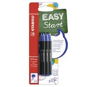 STABILO - EASYoriginal, Recharges pour Stylo Roller Ergonomique, Blister x 6 Recharges, Encre Bleue Effaçable, Pointe 0.5 mm