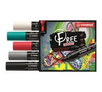 Stabilo Etui Carton 5 Marqueurs Pointe Large Free Acrylic T800c Set 2 "Bold