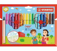 Stabilo Etui De 18 Feutres Cappi Avec Lacet,Ergonomique Pte 1 Mm Assortis