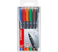 STABILO Etui de 6 Stylo feutre Permanent Pte Fine OHPen universal Assortis