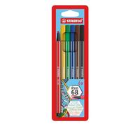 STABILO Pen 68 - Premium felt-tip pen - Feutre à dessin - Paquet de 6 - Avec 6 couleurs assorties