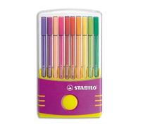 Stabilo Etui Plastique Refermable "Colorparade" Lilas 20 Feutres Pen68. Pointe Moyenne. Coloris Assortis