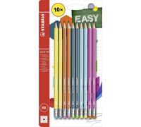 STABILO Facile Hexagonal Graphite Crayons 160 Avec Effaceur - Hb - Trousse De 10