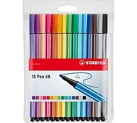 STABILO Pen 68 stylo-feutre Multicolore 15 pièce(s)