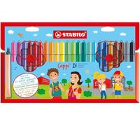 STABILO Cappi - Feutre de coloriage - Étui carton x 24 feutres pointe moyenne + 1 lacet d'attache