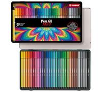 STABILO - Feutre de coloriage - Pen 68 ARTY - Boite métal x 30 feutres de coloriage adulte pointe moyenne - coloris assortis - gamme ARTY