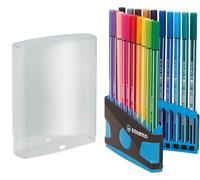 STABILO Feutres de coloriage Pen 68 ColorParade gris/turquoise – 20 feutres, pointe moyenne