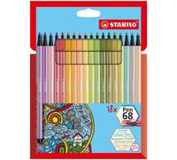 Stabilo Feutre De Coloriage Pen 68, Étui Carton De 18