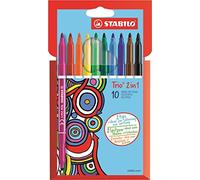 STABILO - Feutre de coloriage - Trio A-Z 2in1 - Etui carton x 10 feutres double pointe - coloris assortis