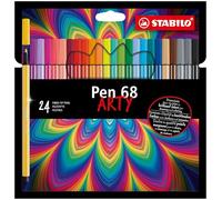 STABILO Feutre dessin Pen 68 - Etui carton ARTY x 24 feutres de coloriage pointe moyenne - gamme ARTY