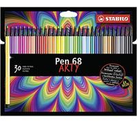 STABILO Feutre dessin Pen 68 - Etui carton ARTY x 30 feutres de coloriage pointe moyenne - gamme ARTY
