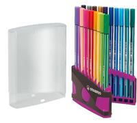 STABILO Feutre Dessin Pen 68 - Étui Colorparade Gris/Fushia 20 Feutres - Coloris Assortis (sans Attache)