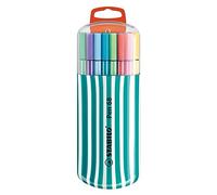 Stabilo Etui Plastique Refermable "Zebrui" Turquoise 20 Feutres Pen68. Pointe Moyenne. Coloris Assortis