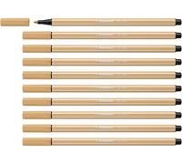STABILO Feutre de dessin Pen 68 – Lot de 10 – Pointe moyenne – Beige (68/88)