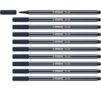 STABILO Feutre dessin Pen 68 - Lot x 10 feutres de coloriage pointe moyenne - Bleu Gris Foncé (68/98)