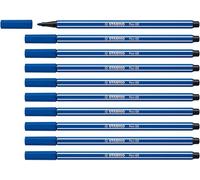 STABILO Feutre dessin Pen 68 - Lot x 10 feutres de coloriage pointe moyenne - Bleu Marine (68/32)