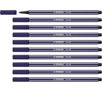 STABILO - Feutres dessin Pen 68 - Lot de 10, pointe moyenne, Bleu Nuit (68/22)