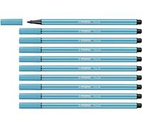 STABILO Feutre dessin Pen 68 - Lot x 10 feutres de coloriage pointe moyenne - Bleu Turquoise (68/31)
