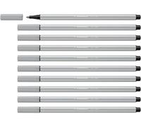 STABILO Feutre dessin Pen 68 - Lot x 10 feutres de coloriage pointe moyenne - Gris clair (68/94)