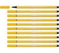 STABILO Feutre dessin Pen 68 - Lot x 10 feutres de coloriage pointe moyenne - Jaune (68/44)