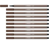 STABILO Feutre dessin Pen 68 - Lot x 10 feutres de coloriage pointe moyenne - Marron Foncé (68/65)