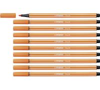 STABILO Feutre dessin Pen 68 - Lot x 10 feutres de coloriage pointe moyenne - Orange Foncé (68/30)