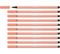 STABILO Feutre dessin Pen 68 - Lot x 10 feutres de coloriage pointe moyenne - Rose abricot (68/26)