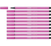 STABILO Feutre dessin Pen 68 - Lot x 10 feutres de coloriage pointe moyenne - Rose fluo (68/056)