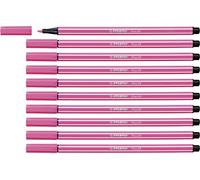 STABILO Feutre de dessin Pen 68 - Pointe moyenne - Lot de 10 - Rose Framboise (68/17)