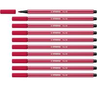 STABILO Feutre dessin Pen 68 - Lot x 10 feutres de coloriage pointe moyenne - Rouge Bordeaux (68/50)