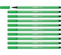 STABILO Feutre dessin Pen 68 - Lot x 10 feutres de coloriage pointe moyenne - Vert Clair (68/43)
