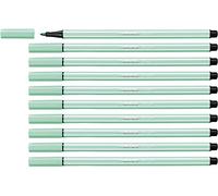 STABILO Pen 68 - Feutre dessin - Lot x 10 feutres de coloriage pointe moyenne - Vert de glace (68/13)