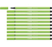 STABILO Feutre dessin Pen 68 - Lot x 10 feutres de coloriage pointe moyenne - Vert fluo (68/033)