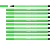 STABILO Feutre dessin Pen 68 - Lot x 10 feutres de coloriage pointe moyenne - Vert fluo (68/033)
