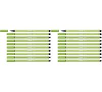 STABILO Feutre dessin Pen 68 - Lot x 10 feutres de coloriage pointe moyenne - Vert Gazon (68/33) (Lot de 2)