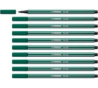 STABILO Feutre dessin Pen 68 - Lot x 10 feutres de coloriage pointe moyenne - Vert Pin (68/53)