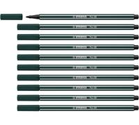 STABILO Feutres dessin Pen 68 – Lot de 10 – Pointe moyenne – Vert Sapin (68/63)