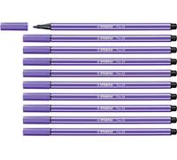 STABILO Feutre dessin Pen 68 - Lot x 10 feutres de coloriage pointe moyenne - Violet (68/55)