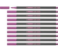 STABILO Feutre métallisé Pen 68 Metallic- Lot x 10 feutres Dessin métallisés Pointe Moyenne- Rose
