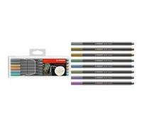 STABILO Feutre métallisé Pen 68 Metallic- Pochette 6 Feutres Pointe Moyenne- Coloris Assortis