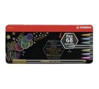 Stabilo Feutre Pen 68 Metallic, 'tui En M'tal De 6 0,000000 Noir