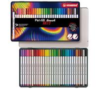 Feutres de coloriage - STABILO Pen 68 Brush - Arty - Boite métal de 30 couleurs Multicolore