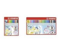 STABILO Feutre Pen 68 Brush – Pointe pinceau, qualité supérieure – Étui métal 15 couleurs