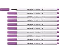 STABILO Feutre pinceau Pen 68 brush - Lot x 10 feutres dessin à pointe pinceau - violine