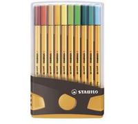 STABILO Stylo Feutre Point 88 - Étui Colorparade Gris/Orange x 20 Stylos Pointe Fine - Coloris Assortis (sans Attache)